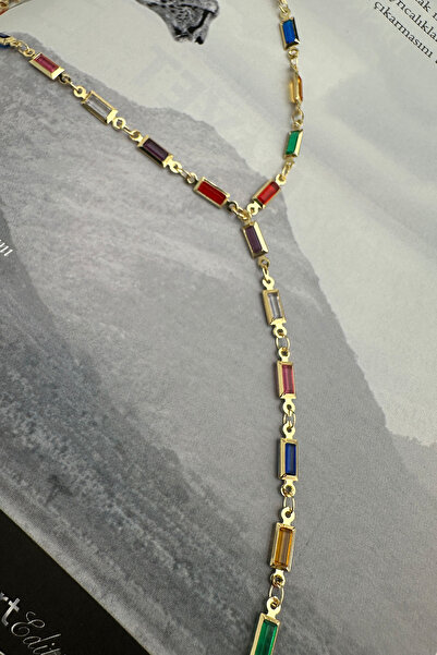 Modex Colorful Thin Rectangle Low-Cut Y Necklace (56cm)