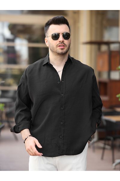 BASEL.CO Πουκάμισο Oversize Oval Cut Modal