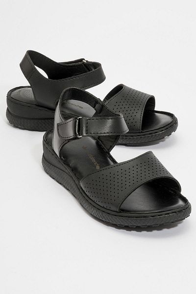 CCWAY AYAKKABI Women's Single Strap Sandals Black Black