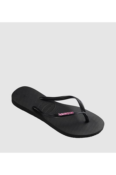 Havaianas Black HAV. SLIM LOGO METALLIC Women's Sandal