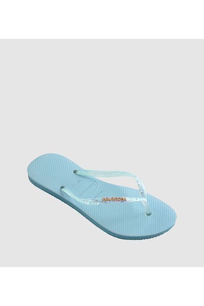 Havaianas صندل نسائي أزرق لامع من HAV. SLIM FLOURISH