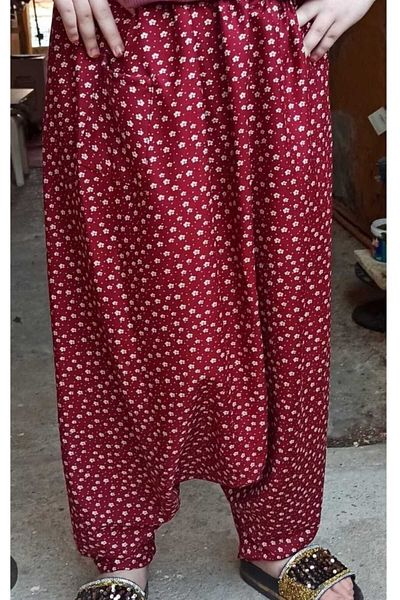 MEŞHUR ŞALVARCI PELİN Colorful Chippy Mother Girl Child Combination Baggy Pants Is Single Price