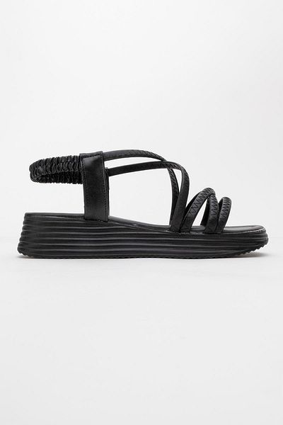 CCWAY AYAKKABI Women's Cross Piping Sandals Black Black