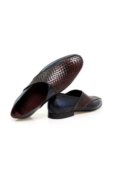 Butik Brown Laceless Khaki Leather Knitted Men's Shoes
