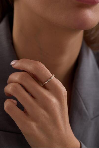 Tufanlar Kuyumculuk 14 Ayar Yarımtur Taşlı Altın Yüzük