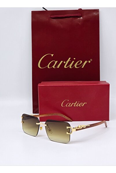 Cartier نظارة شمسية كارتير بتصميم فاخر وانيق مع المحلقات