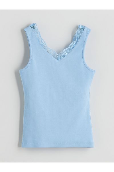 LC Waikiki Tricou de damă cu decolteu în V cu dantelă