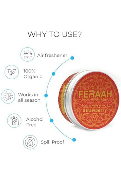 Generic Oud Series Air Freshener Strawberry 42g – Long Lasting, Alcohol-Free, Spill-Proof, Strong Scent