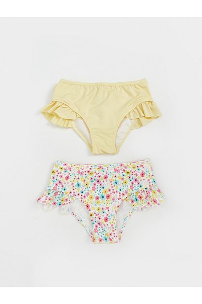 LC Waikiki Elastischer Mädchen-Bikini-Unterteil mit 2 Stück