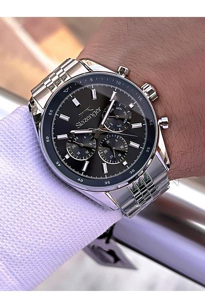 Slazenger Case and Cord Steel 2 Year Guarantee 10 Atm Functions Active Men Wrist Watch E.1934.M1
