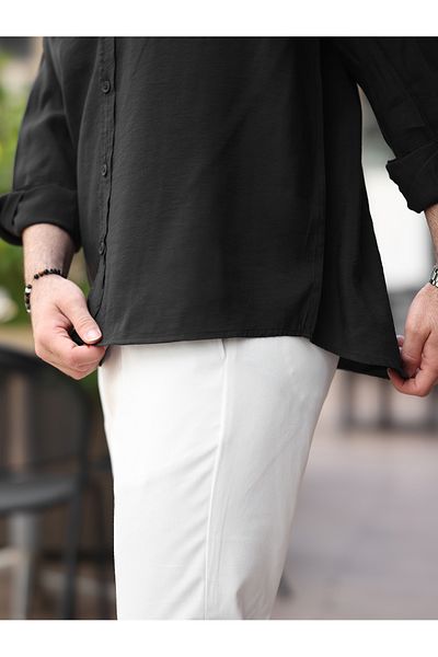 BASEL.CO Πουκάμισο Oversize Oval Cut Modal