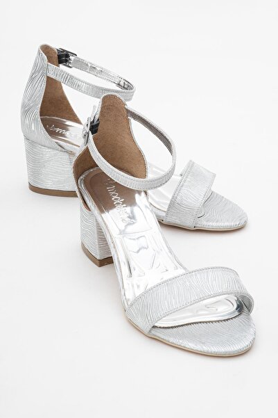 CCWAY AYAKKABI Sandale cu toc pentru femei cu o singură curea SILVER WATER