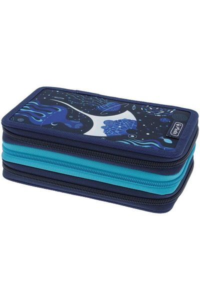 Herlitz Herlitz pencil case Deep Ocean motif, 31 pieces, 3 zippers, size 19 x 11.5 x 7 cm