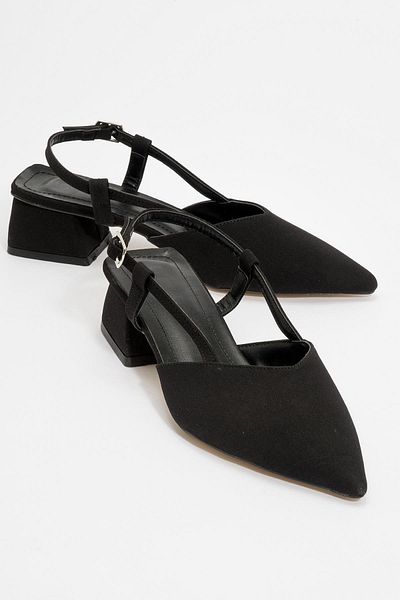 CCWAY AYAKKABI Women's Open Back Heeled Sandals Black Zra