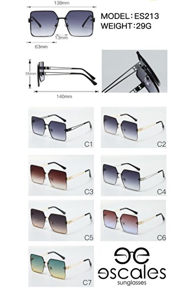 Escales نظارات شمسية للجنسين مع حماية UV-400