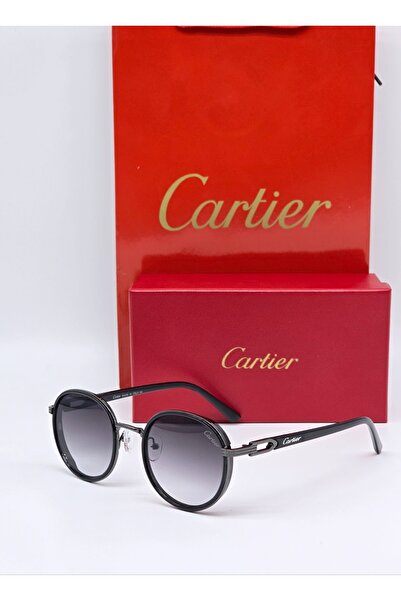 Cartier نظارة شمسية كارتير بتصميم فاخر وانيق مع المحلقات