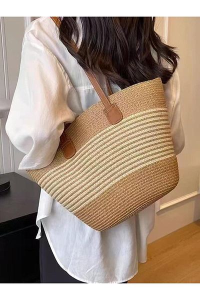 Axesoire Nwc-1051 Camel Beige Straw Bag