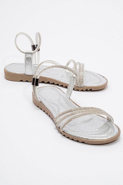 CCWAY AYAKKABI Women's Stone Sandals Silver