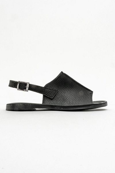 CCWAY AYAKKABI Woman's slip-on flat sandal black leather