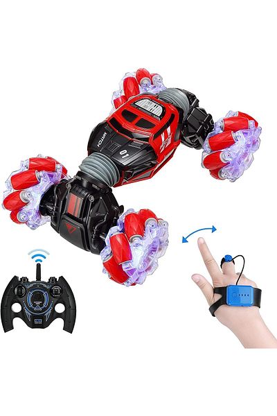 rexa Pepisky Remote Control Car, 4WD 2.4GHz Rc Stunt Car, Watch Gesture Sensor Car, Double Sided Rotating