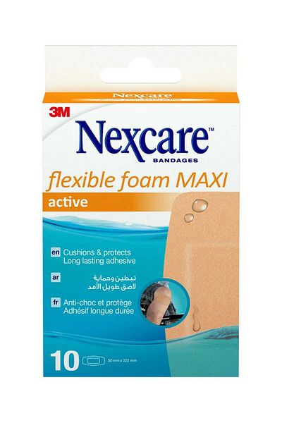 Nexcare 10-Piece Nexcare Active Flexible Foam MAXI Adhesive Bandages
