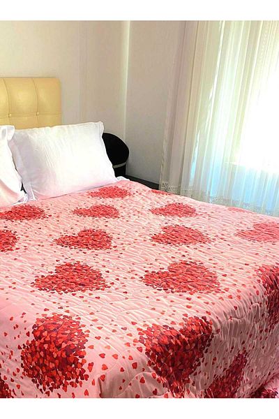 Özyuvam Quilted Cotton Fiber Filled Double Floral Patterned Pique