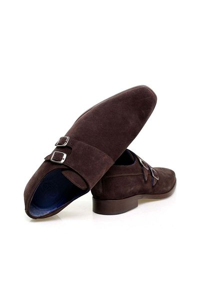 Butik Brown Laceless Genuine Leather Suede Men's Shoes