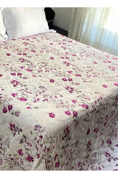 Özyuvam Quilted Cotton Fiber Filled Double Floral Patterned Pique