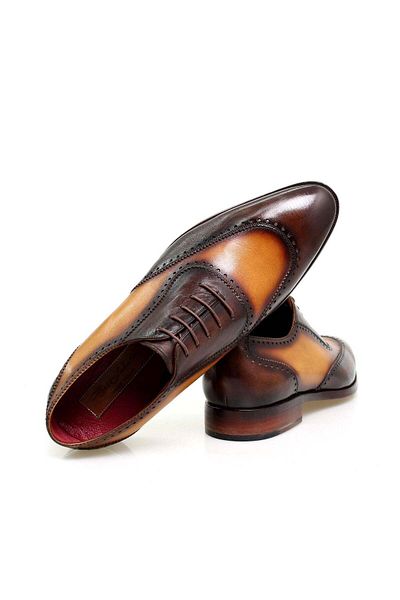 Butik Brown Lace-Up Genuine Leather Men's Shoes