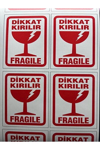 FTRMALZEMECİM ملصق 'سهل الكسر' |   ملصق لاصق من الفويل |   10×12 سم |   50 قطعة