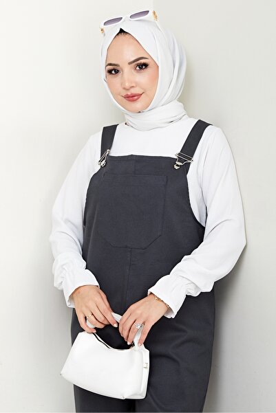 Bestenur Single Pocket Gardener Overalls 1553 - Anthracite