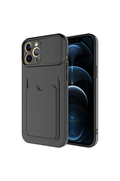 halkhouse Apple iPhone 12 Pro Kılıf Renkli Kartlıklı Esnek Kırılmaz Sert Sili...
