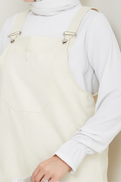 Bestenur Single Pocket Gardener Overalls 1553 - Beige