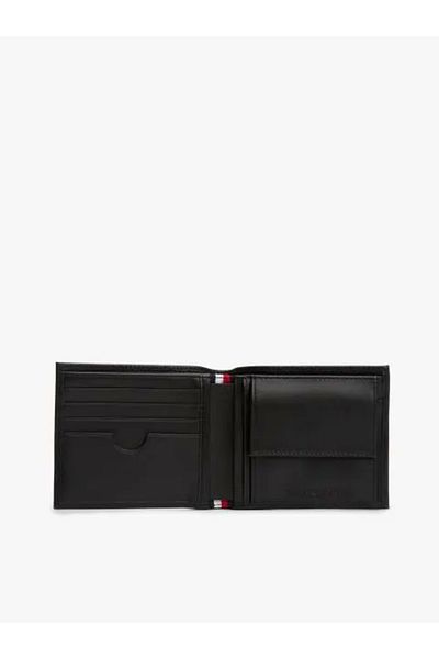 Tommy Hilfiger Th Flag Cc and Coin Men's Black Wallet Am0Am13519Bds
