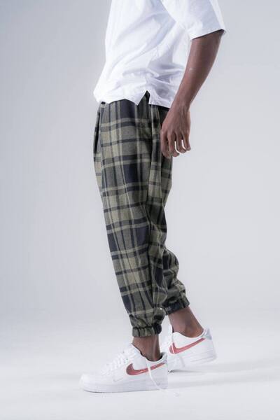 SUPERBLUE Erkek Desenli Haki Baggy Jogger Şalvar Pantolon