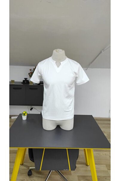 ETİLER COLLECTION Men's Short Sleeve Crew Neck Twist T-Shirt