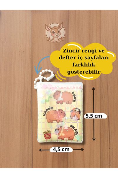 Çınar Kapibara Juicy Glitter Mini Notebook 4.5 cm X 5.5 cm Capybara (1 Piece)