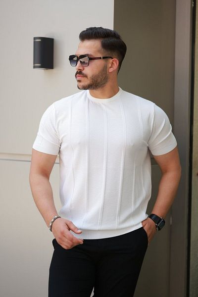 Kokosh moda Ανδρικό μπλουζάκι με κοντό μανίκι με ανάγλυφο σχέδιο
