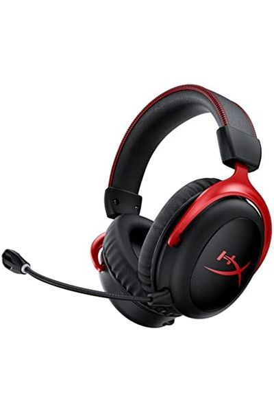HyperX سماعة رأس لاسلكية للألعاب Cloud II - لأجهزة الكمبيوتر، PS4، Nintendo Switch، قابلة للفصل مع خاصية إلغاء الضوضاء