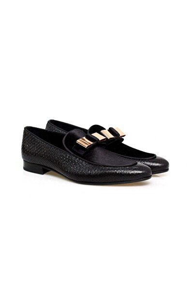 Butik Black Color Laceless Genuine Leather Suede Men's Shoes