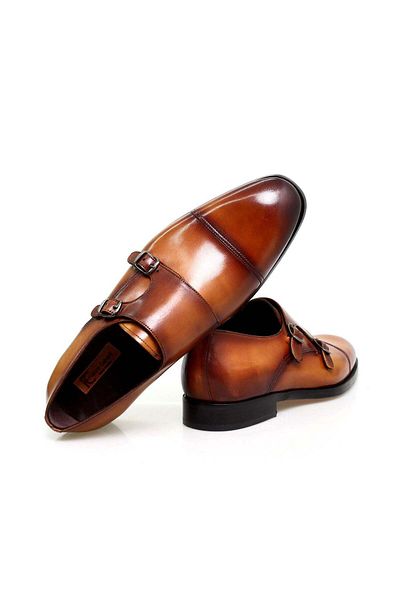 Butik Tan Color Laceless Genuine Leather Men's Shoes
