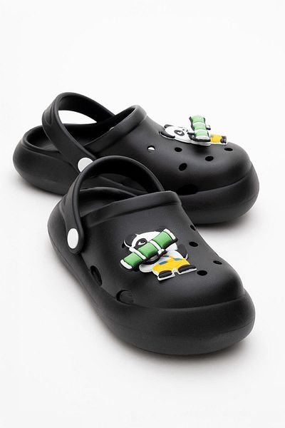 CCWAY AYAKKABI Children's Accessory Sabo Slippers 30-35 Black