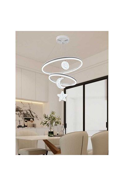 LightPlanet LED Chandelier Stars and Moon With Modern Remote Control 3000k/4000/6500k
