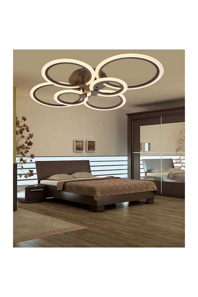 LightPlanet LED Chandelier 2.4G WiFi Remote Control Light/Cold/Warm/Neutral Adjustable Intensity Brown
