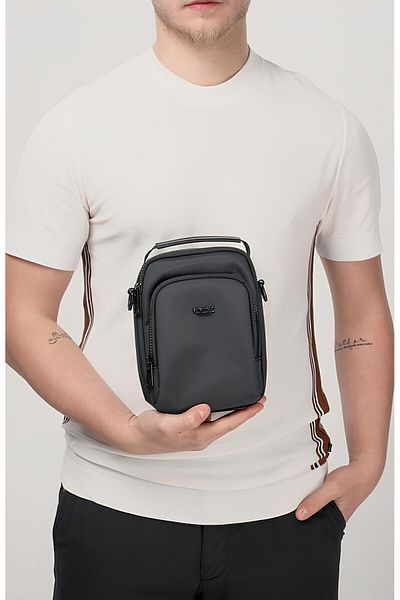 ÇÇS Men's Black Compact Cross Strap Hand & Shoulder Bag 31582