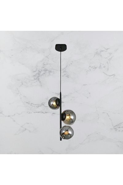 LightPlanet Chandelier On Cable Globe Smoke E27x3