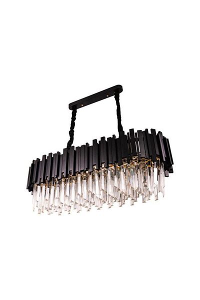 LightPlanet Crystal chandelier on chain Black 10xE14/40W/230V