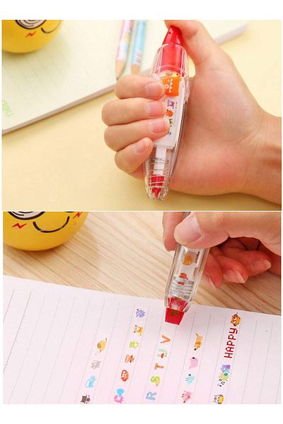 Polin Cute Cartoon Correction Tape DIY Decoration Cute Stationery Writing Tape Sticker 1Pcs