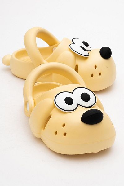CCWAY AYAKKABI Children's Dog Sabo Slippers 28-35 Yellow