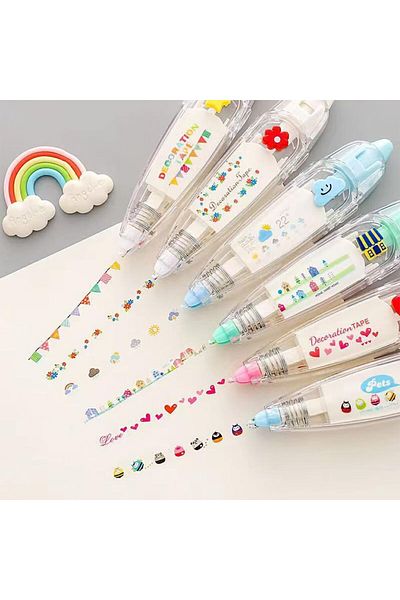 Polin Cute Cartoon Correction Tape DIY Decoration Cute Stationery Writing Tape Sticker 1Pcs